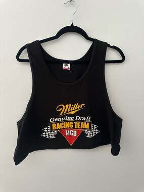 Vintage 90s Miller Genuine Draft Racing Team MGD Cropped Tank Top